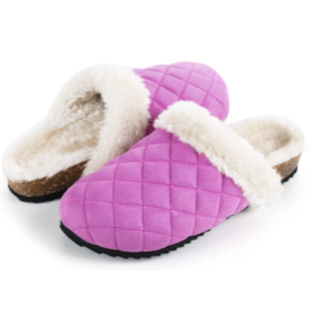 Women's Pink Furry Slippers US 7